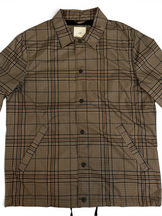 H&M Other - H&M Plaid Waterproof Coach Rain Jacket Tan Black Men’s Medium NWT
